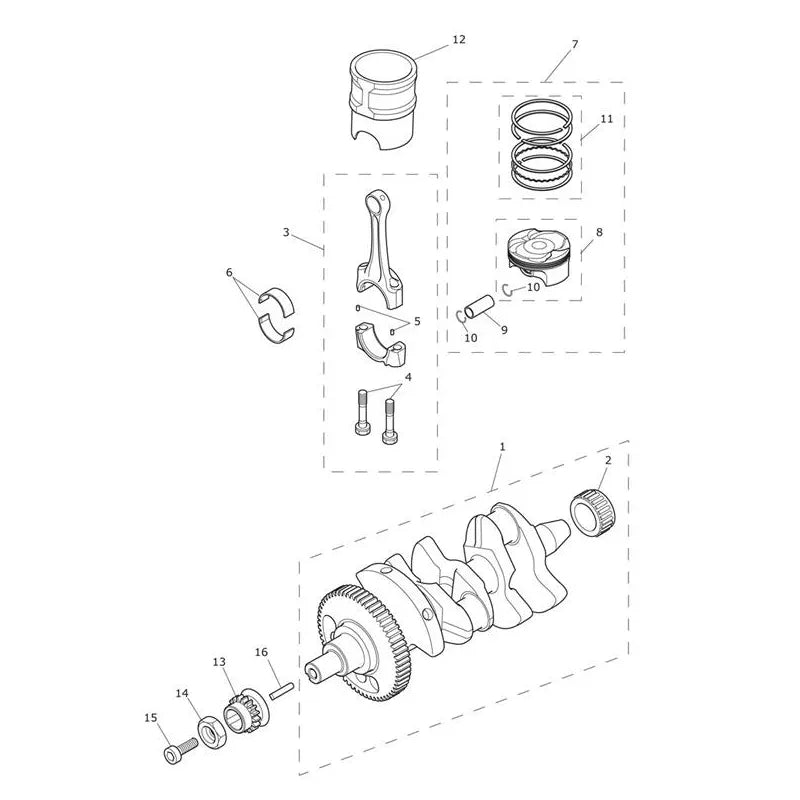 Vilebrequin, Pistons, Chemises, Bielles Tiger 800 XRT (VIN 674842 à 855531) Micro-Fiche