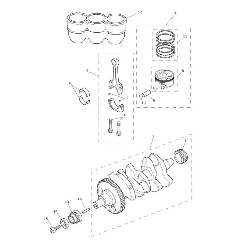 Vilebrequin, Pistons, Chemises, Bielles Tiger 900 GT VIN à partir de BP6441 Micro-Fiche