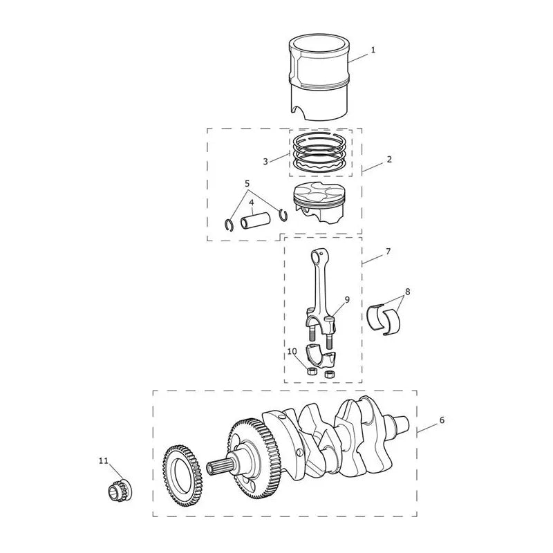 Vilebrequin, Pistons, Chemises, Bielles Tiger Sport 1050 VIN à partir de 750470 Micro-Fiche