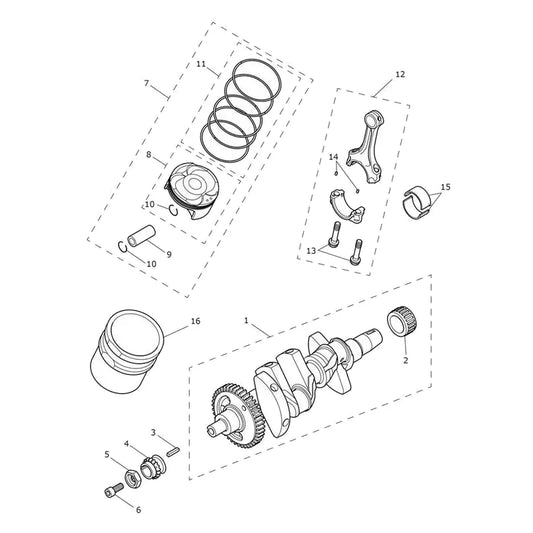 Vilebrequin, Pistons, Chemises, Bielles Tiger Sport 660 à partir de CN4034 Micro-Fiche