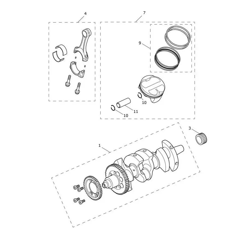 Vilebrequin, Pistons, Chemises, Bielles Tiger 1200 Rally Pro (VIN à partir de AV5527) Micro-Fiche