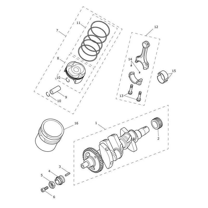 Vilebrequin, Pistons, Chemises, Bielles Trident 660 Vin jusqu'au CB1389 Micro-Fiche