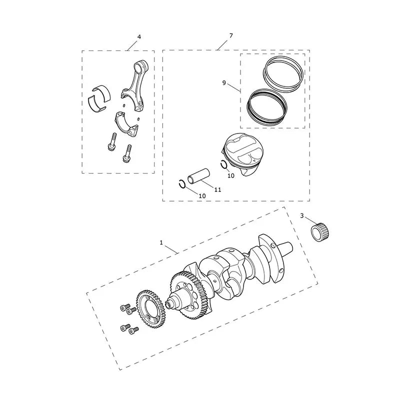 Vilebrequin, Pistons, Chemises, Bielles